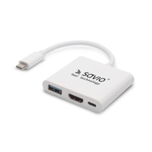 Savio Hub Usb Typ C – Hdmi, Usb 3.0, Pd Ak-48