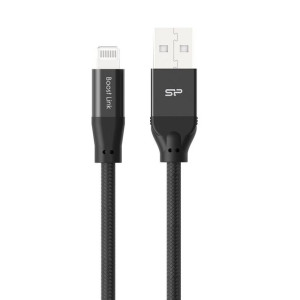 Kabel USB - Lightning  Silicon Power LK35AL 1M Mfi Nylon oplot Black