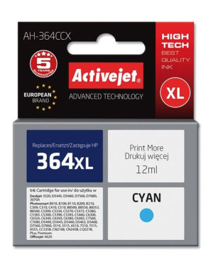 Tusz Activejet AH-364CCX (zamiennik HP 364XL CB323EE  Premium  12 ml  niebi