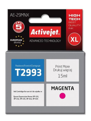 Tusz Activejet AE-29MNX (zamiennik Epson 29XL T2993  Supreme  15 ml  czerwo