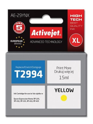 Tusz Activejet AE-29YNX (zamiennik Epson 29XL T2994  Supreme  15 ml  żółty)