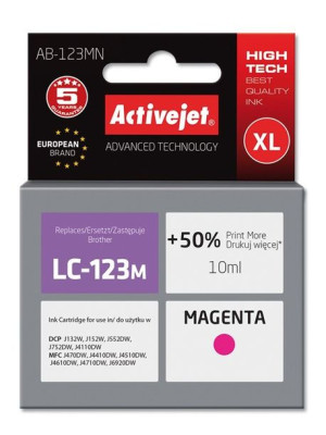 Tusz Activejet AB-123MN (zamiennik Brother LC123M/121M  Supreme  10 ml  cze