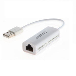Adapter SAVIO cl-24 (USB M - RJ45 F  0,10m  kolor biały)