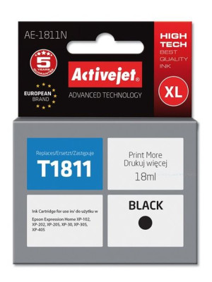 Tusz Activejet AE-1811N (zamiennik Epson 18XL T1811  Supreme  18 ml  czarny
