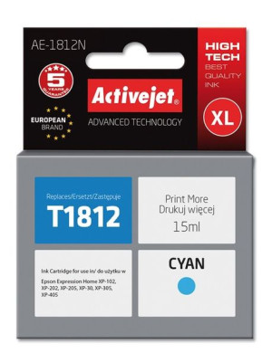 Tusz Activejet AE-1812N (zamiennik Epson 18XL T1812  Supreme  15 ml  niebie