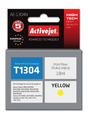 Tusz Activejet AE-1304N (zamiennik Epson T1304  Supreme  18 ml  żółty)