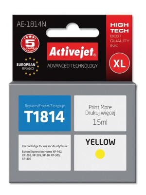 Tusz Activejet AE-1814N (zamiennik Epson 18XL T1814  Supreme  15 ml  żółty)