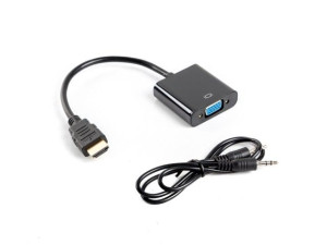 Adapter Lanberg AD-0017-BK (HDMI M - D-Sub (VGA) F  0,20m  kolor czarny)