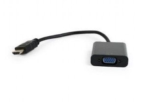 Adapter GEMBIRD A-HDMI-VGA-04 (HDMI M - D-Sub (VGA) F  0,15m  kolor czarny)