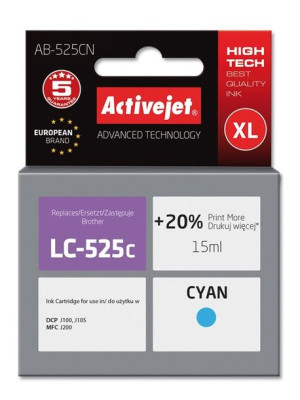 Tusz Activejet AB-525CN (zamiennik Brother LC525C  Supreme  15 ml  niebiesk