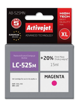 Tusz Activejet AB-525MN (zamiennik Brother LC525M  Supreme  15 ml  czerwony