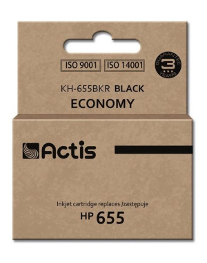 Tusz ACTIS KH-655BKR (zamiennik HP 655 CZ109AE  Standard  20 ml  czarny)