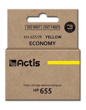 Tusz ACTIS KH-655YR (zamiennik HP 655 CZ112AE  Standard  12 ml  żółty)