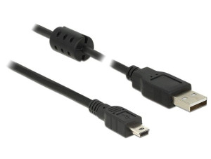 Kabel DELOCK 84915 (USB 2.0 - Mini-USB typ B   3m  kolor czarny)