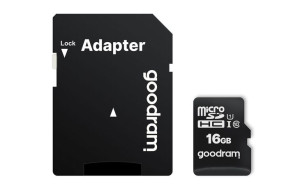 Karta pamięci GoodRam M1AA-0160R12 (16GB  Class 10, Class U1  Adapter, Kart