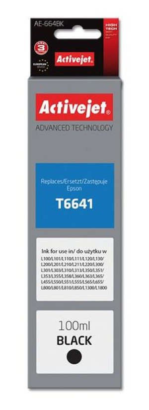 Tusz Activejet AE-664Bk (zamiennik Epson T6641  Supreme  100 ml  czarny)