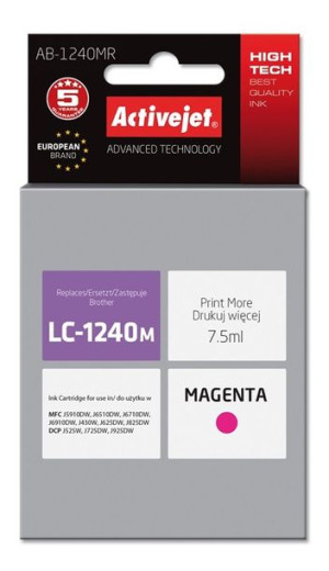 Tusz Activejet AB-1240MR (zamiennik Brother LC1240M/1220M  Premium  7.5 ml