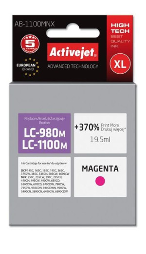 Tusz Activejet AB-1100MNX (zamiennik Brother LC1100M/980M  Supreme  19,5 ml