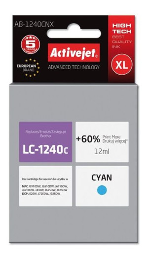Tusz Activejet AB-1240CNX (zamiennik Brother LC1240C/1220C  Supreme  12 ml