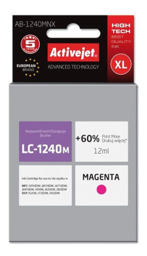 Tusz Activejet AB-1240MNX (zamiennik Brother LC1240M/1220M  Supreme  12 ml