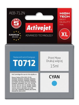 Tusz Activejet AEB-712N (zamiennik Epson T0712, T0892, T1002  Supreme  15 m
