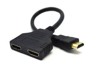 Adapter GEMBIRD DSP-2PH4-04 (HDMI M - 2x HDMI F  0,20m  kolor czarny)