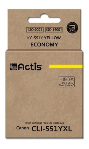 Tusz ACTIS KC-551Y (zamiennik Canon CLI-551Y  Standard  12 ml  żółty)