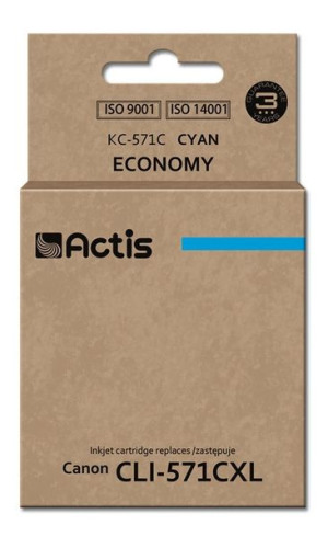 Tusz ACTIS KC-571C (zamiennik Canon CLI-571C  Standard  12 ml  niebieski)