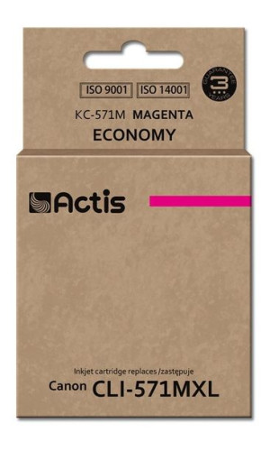 Tusz ACTIS KC-571M (zamiennik Canon CLI-571M  Standard  12 ml  czerwony)