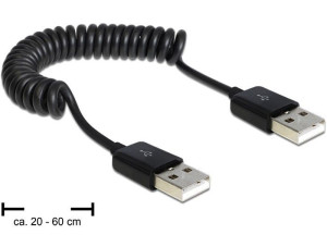 Kabel DELOCK 83239 (USB 2.0 M - USB 2.0 M  0,6m  kolor czarny)
