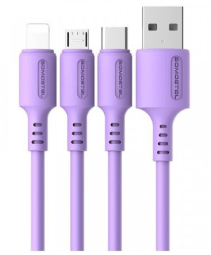 Somostel Kabel Usb Micro 3a Somostel Fioletowy 3100mah Quick Charger 1.2m P