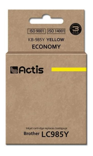 Tusz ACTIS KB-985Y (zamiennik Brother LC985Y  Standard  19,5 ml  żółty)