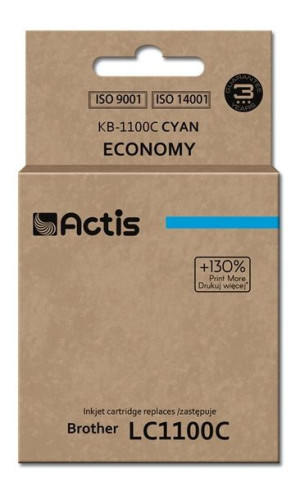 Tusz ACTIS KB-1100C (zamiennik Brother LC1100C/980C  Standard  19 ml  niebi
