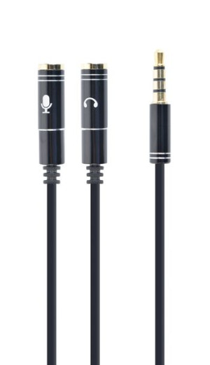 Kabel GEMBIRD CCA-417M (4-Pin, Mini Jack M - 2x Mini Jack F  0,20m  kolor c