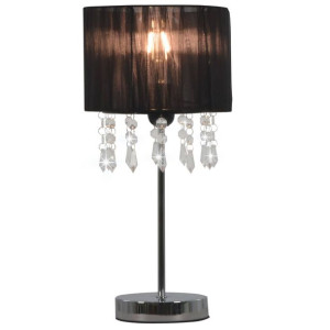 Lampa stołowa, czarna, okrągła, E27