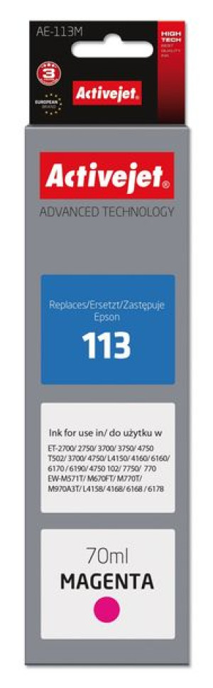 Tusz Activejet AE-113M (zamiennik Epson 113 C13T06B340  Supreme  70ml  czer