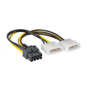 Kabel Akyga AK-CA-29 (Molex 4-pin x 2 - PCI-E 8-Pin M  0,15m  kolor biały,