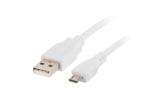 Kabel Lanberg CA-USBM-10CC-0010-W (USB 2.0 M - Micro USB M  1m  kolor biały