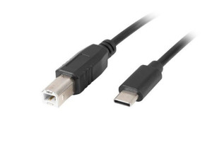 Lanberg Kabel Usb-c - Usb-b M/m 2.0 1.8m Ferryt Czarny Ca-usba-14cc-0018-b