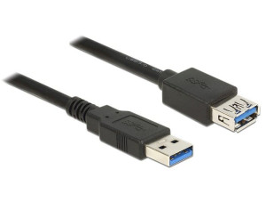 Kabel DELOCK 85058 (USB 3.0 M - USB 3.0 F  5m  kolor czarny)