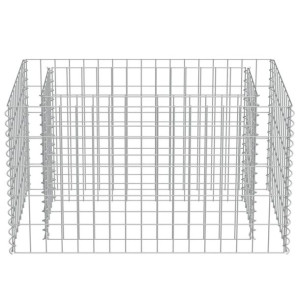 Podwyższona donica gabionowa, galwanizowana stal, 90x50x50 cm