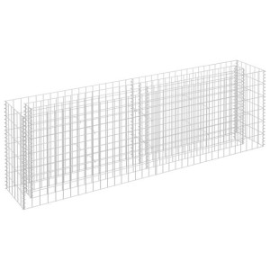 Podwyższona donica gabionowa, galwanizowana stal, 180x30x60  cm