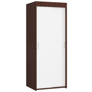 Szafa przesuwna do sypialni, przedpokoju, 70, wenge, biel, mat