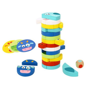 TOOKY TOY Jenga dla Dzieci Klocki Zwierzęta Gra Zręcznościowa Certyfikat FS