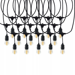 GIRLANDA ogrodowa łańcuch 20m E27 + ŻARÓWKI LED NEUTRALNA