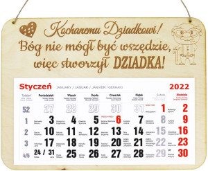 Drewniany Kalendarz Z Grawerem Dla Dziadka Dziadek