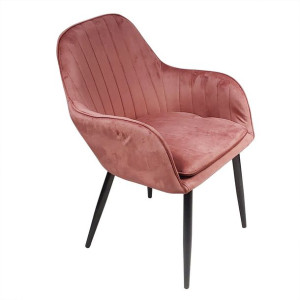 Fotel FLORYDA BLACK VELVET różowy - welur
