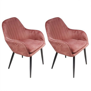 2 fotele FLORYDA BLACK VELVET różowe - welur