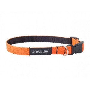 AMIPLAY Obroża regulowana seria Twist roz. M pomarańczowy 25-30cm