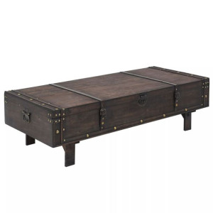 Stolik kawowy w stylu vintage z litego drewna, 120x55x35 cm